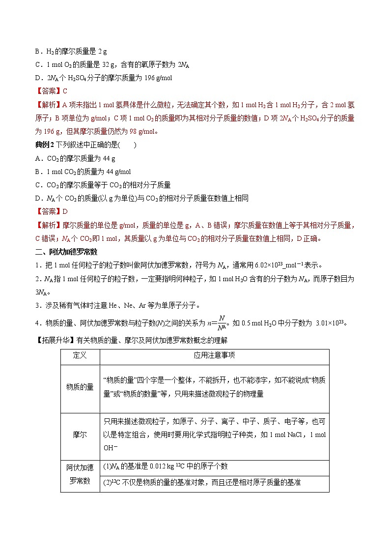 【最新】初升高高中化学衔接教材讲义专题15 物质的量（讲解）02