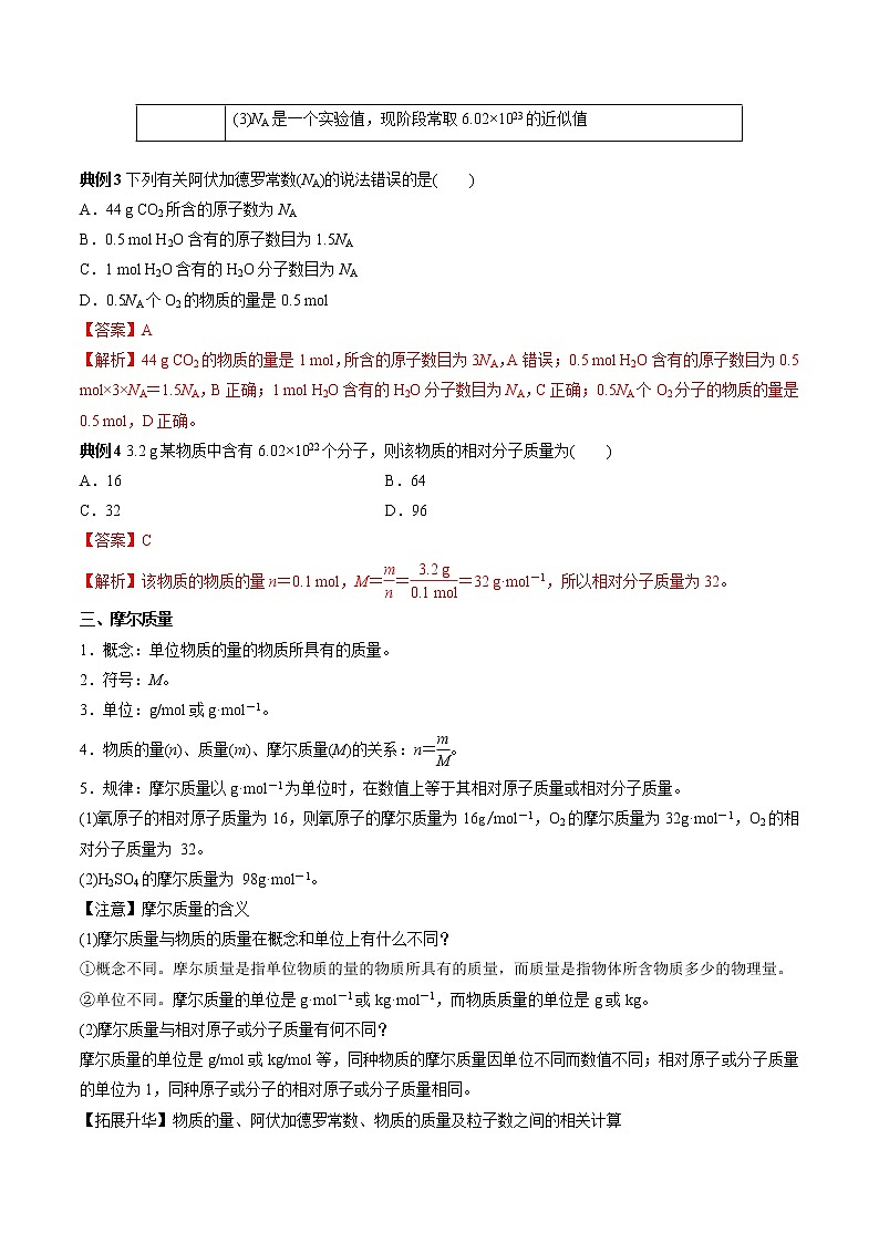 【最新】初升高高中化学衔接教材讲义专题15 物质的量（讲解）03