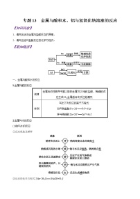 【最新版】初中升高高中化学衔接课程讲义专题13 金属与酸和水、铝与氢氧化钠溶液的反应