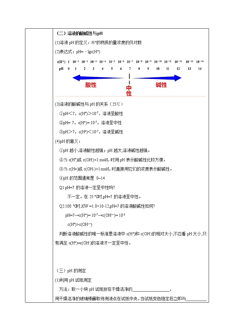 人教版化学选修一3.2.2《溶液的酸碱性和pH》课件+教学设计02