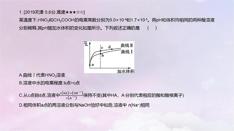 高考化学一轮复习真题精练第八章水溶液中的离子反应与平衡课件第3页