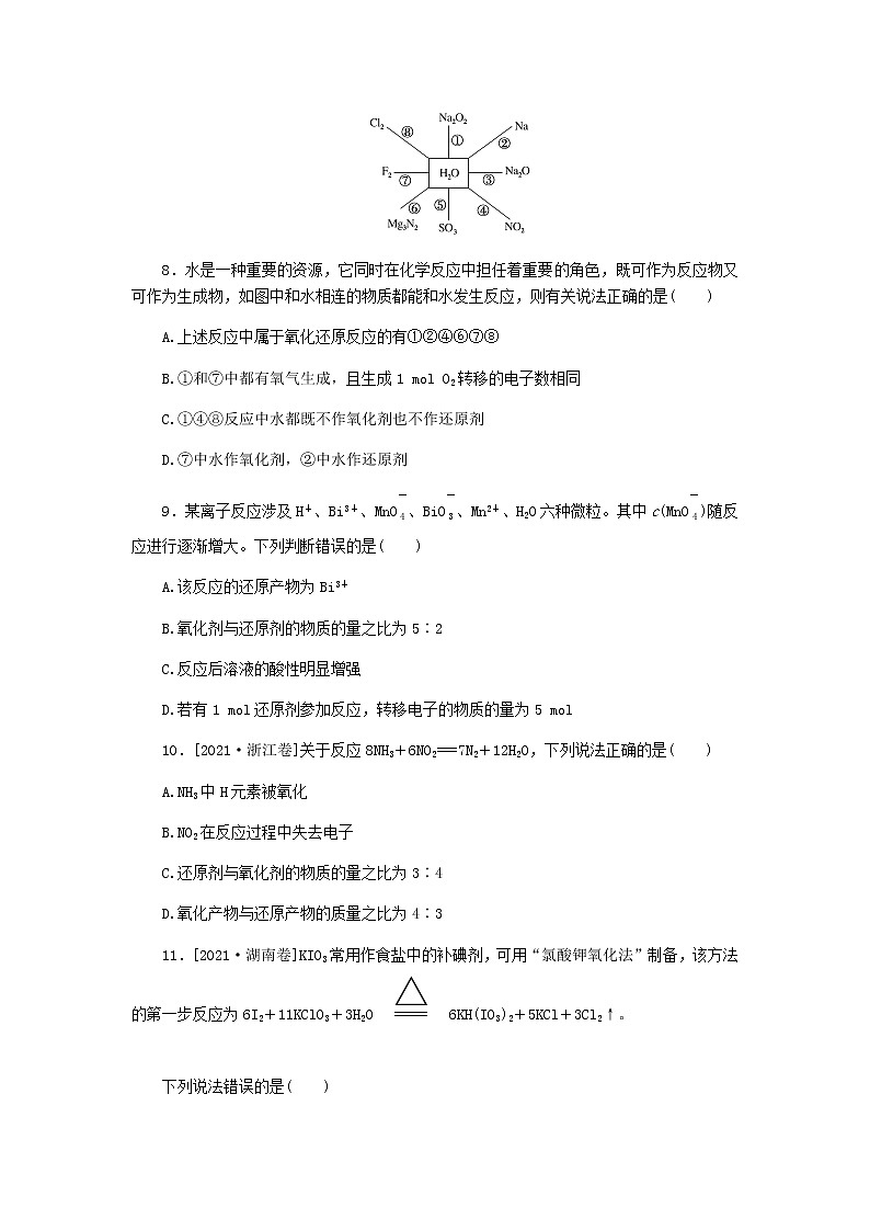 统考版高考化学复习高频考点分层集训第二单元化学物质及其变化课练5氧化还原反应含答案第3页