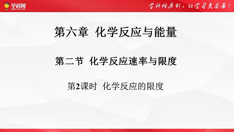 6.2化学反应速率与限度（第3课时化学反应的限度）-【备课优选】2021-2022学年高一化学同步优选备课课件（人教版2019必修第二册）01