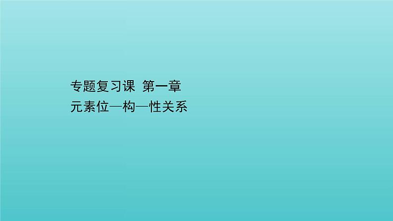 鲁科版高中化学选择性必修2第1章原子结构与元素性质元素位_构_性关系专题提升课课件01