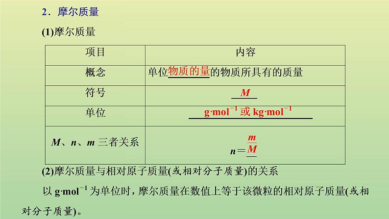 鲁科版高中化学必修第一册第1章认识化学科学第3节第1课时物质的量摩尔质量课件07