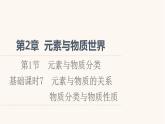 鲁科版高中化学必修第一册第2章元素与物质世界第1节基础课时7元素与物质的关系物质分类与物质性质课件