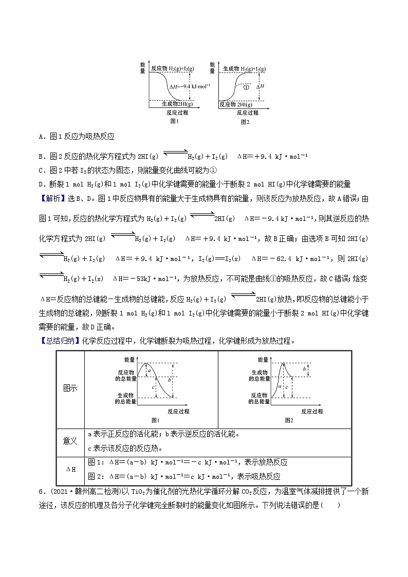 人教版高中化学选择性必修1第1章化学反应的热效应第1节第1课时反应热焓变基础达标练含答案03