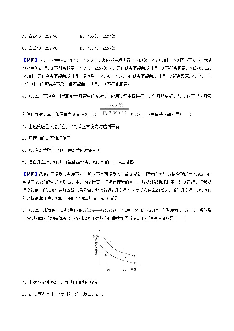 人教版高中化学选择性必修1第2章化学反应速率与化学平衡单元检测含答案02