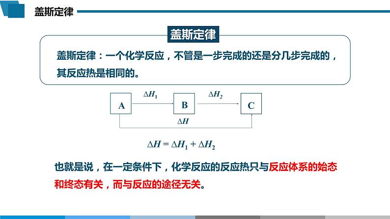 高中 高二 化学选择性必修1 第一章 第二节 第1课时 盖斯定律 教学课件第6页