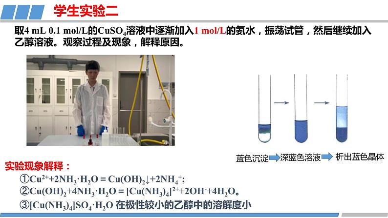 高中 高二 化学选择性必修2 学生必做实验 简单配位化合物的形成 教学课件06