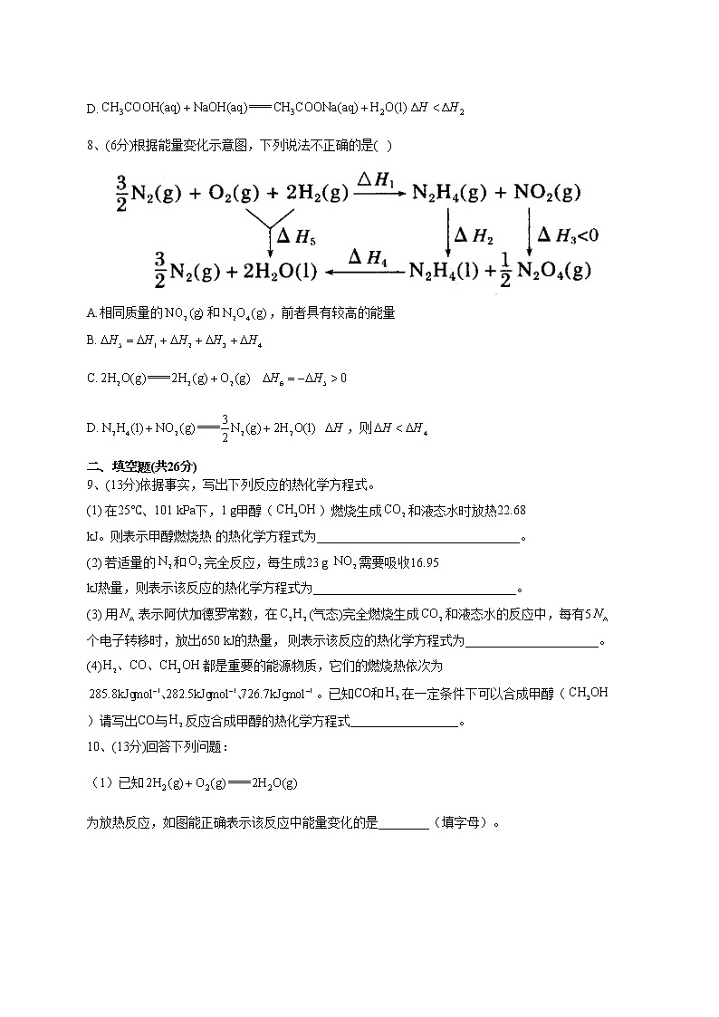 2022-2023学年人教版（2019）选择性必修一第一章 化学反应的热效应  单元测试卷(word版含答案)03