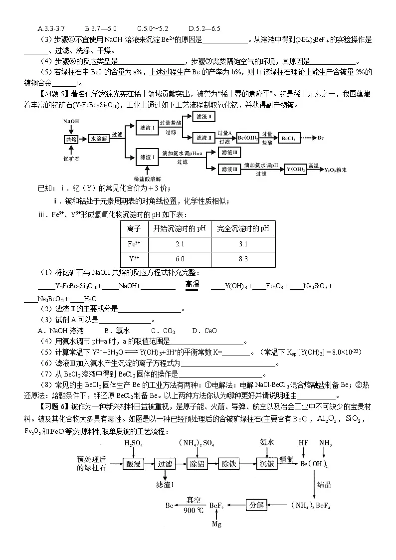 专题2.7 铍、硼、钙、铁、铜、铅、锰、钛、铬、镍、锌性质-备战2023年高考化学新编大一轮复习讲义（原卷版）第3页