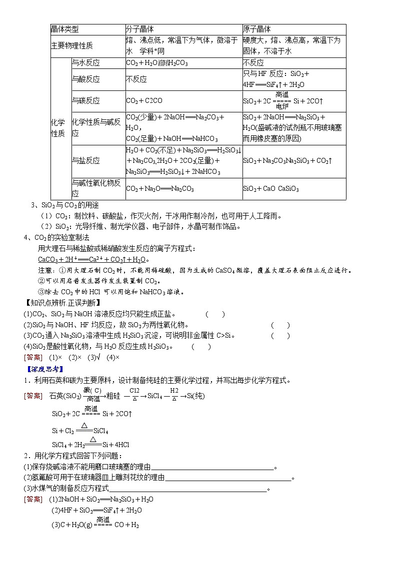 专题2.3  碳、硅及其化合物-备战2023年高考化学新编大一轮复习讲义·03