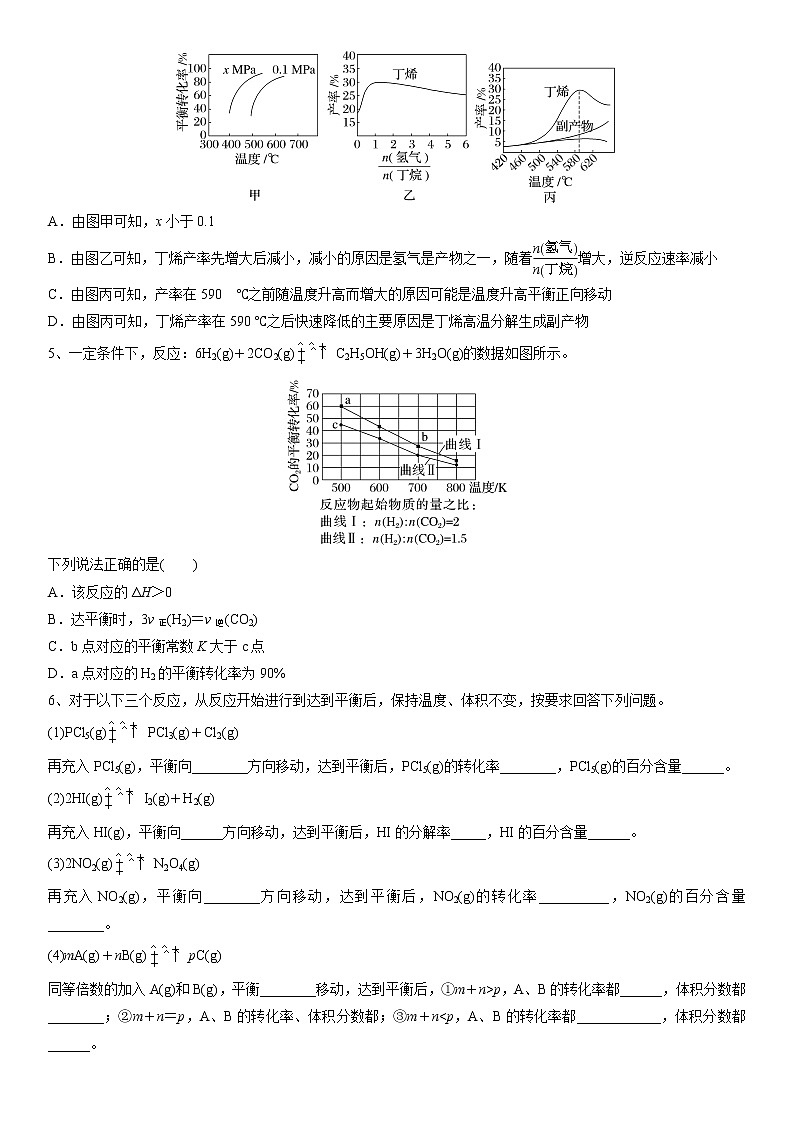 专题3.4  反应中的投料比与转化率的相关问题-备战2023年高考化学新编大一轮复习讲义·03