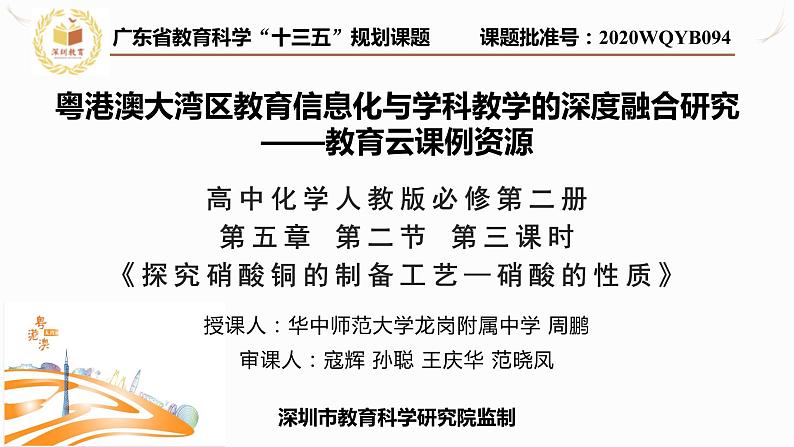 高中化学 必修第二册 《探究硝酸铜的制备工艺—硝酸的性质》 课件第1页