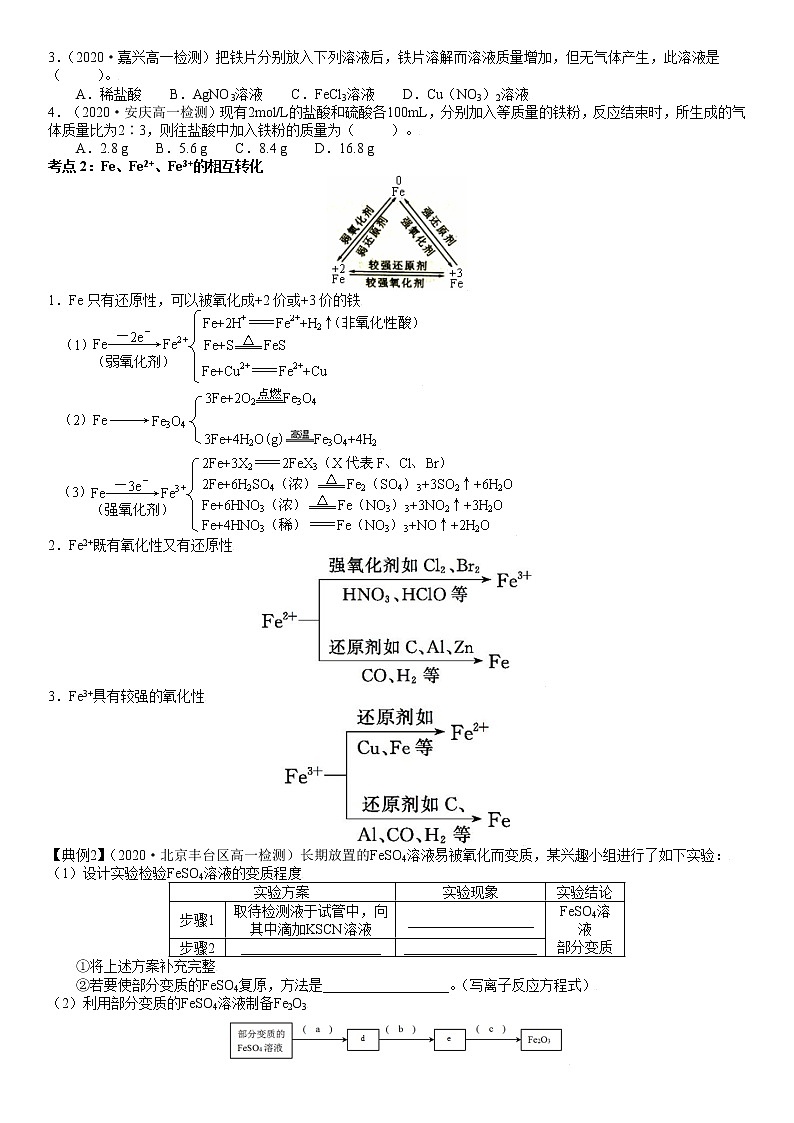 3.1.1  铁与铁盐-2021-2022学年高一化学精讲精练（新鲁科版必修第一册）·02