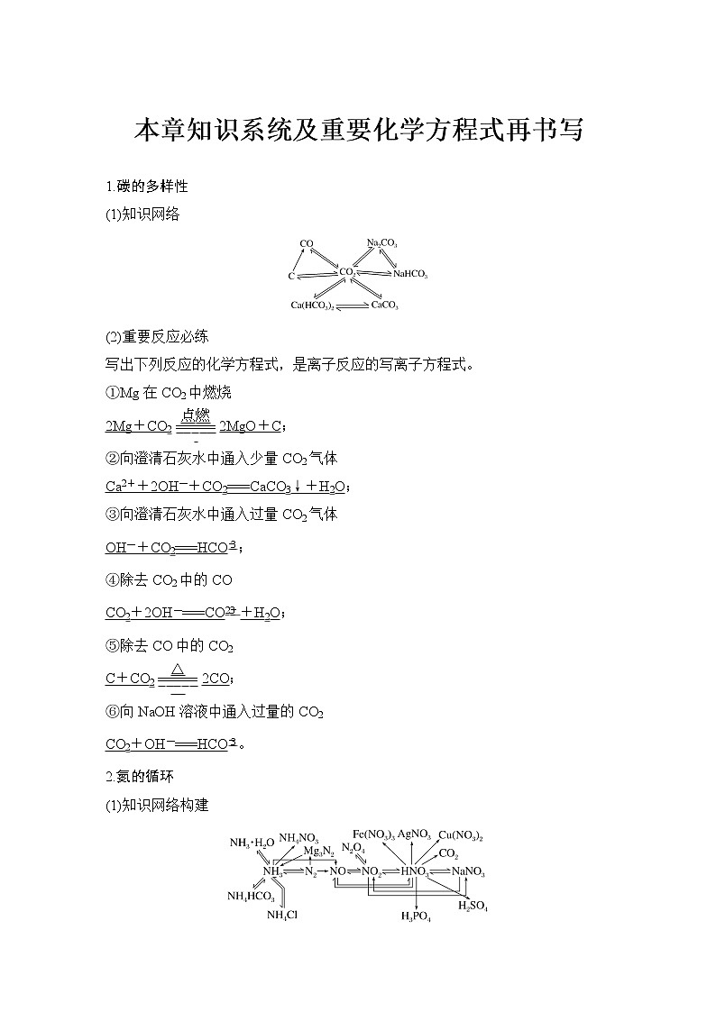 2023版 创新设计 高考总复习 化学 鲁科版第3章　自然界中的元素 课件01