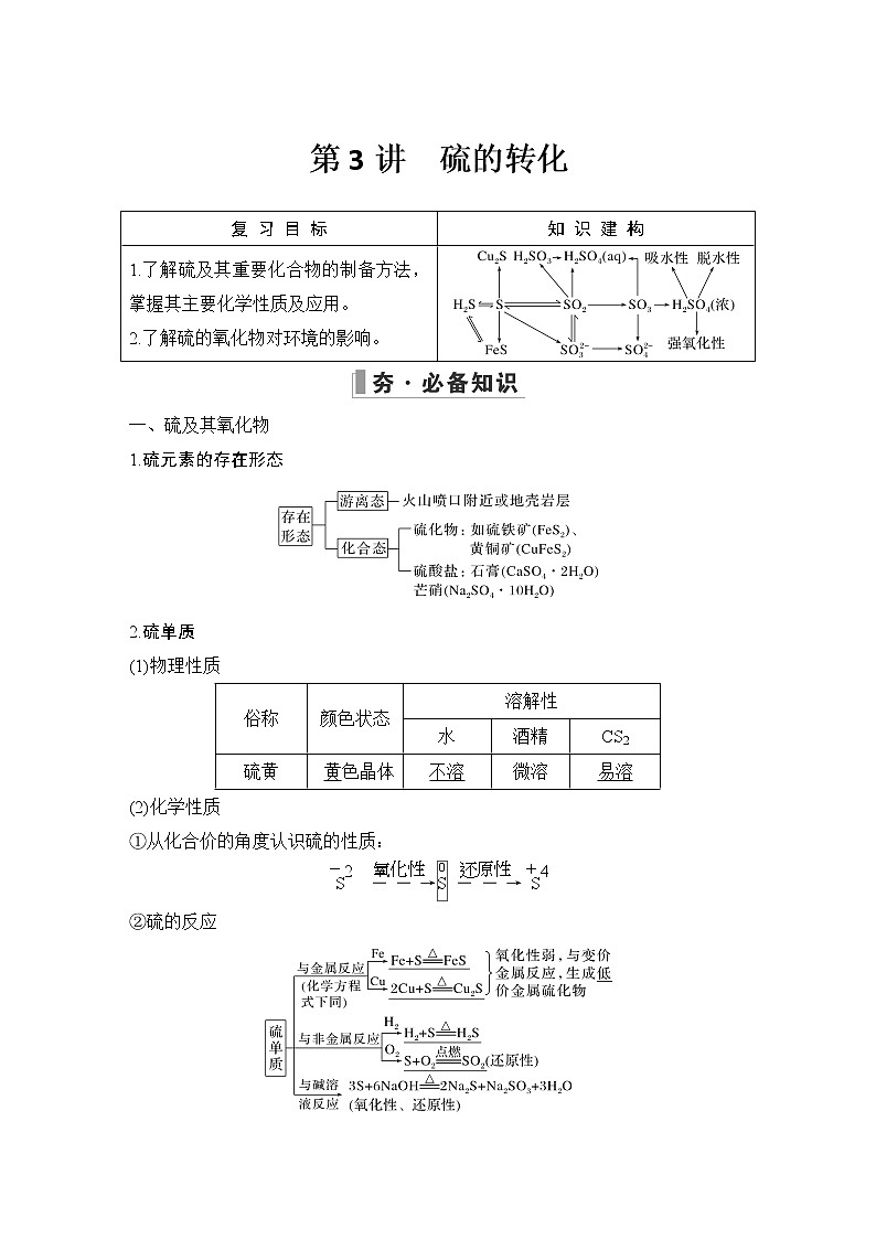 2023版 创新设计 高考总复习 化学 鲁科版第3章　自然界中的元素 课件01