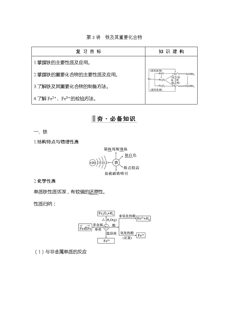 2023版 创新设计 高考总复习 化学 人教版【最新版】第3讲　铁及其重要化合物第1页
