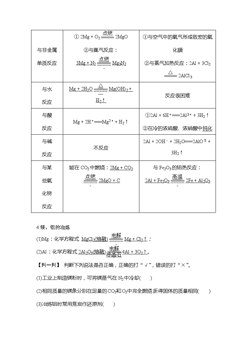 2023版 创新设计 高考总复习 化学 人教版【最新版】第2讲　镁、铝及其重要化合物第2页