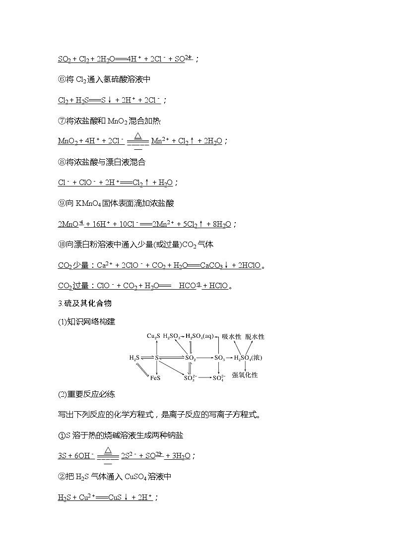 2023版 创新设计 高考总复习 化学 人教版【最新版】本章知识系统及重要化学方程式再书写第3页