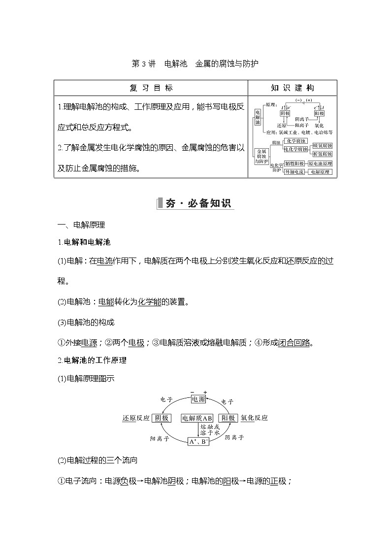 2023版 创新设计 高考总复习 化学 人教版【最新版】第3讲　电解池　金属的腐蚀与防护第1页