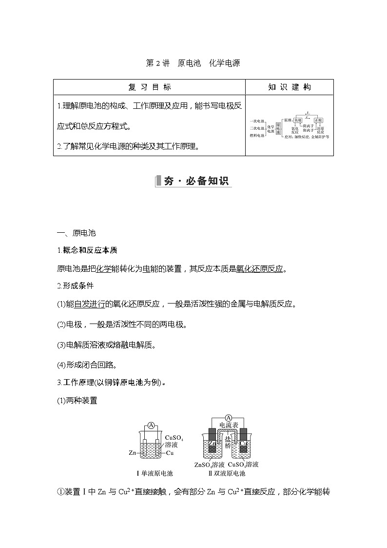 2023版 创新设计 高考总复习 化学 人教版【最新版】第2讲　原电池　化学电源第1页