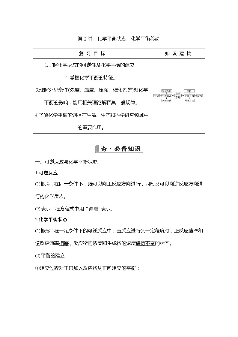 2023版 创新设计 高考总复习 化学 人教版【最新版】第2讲　化学平衡状态　化学平衡移动第1页