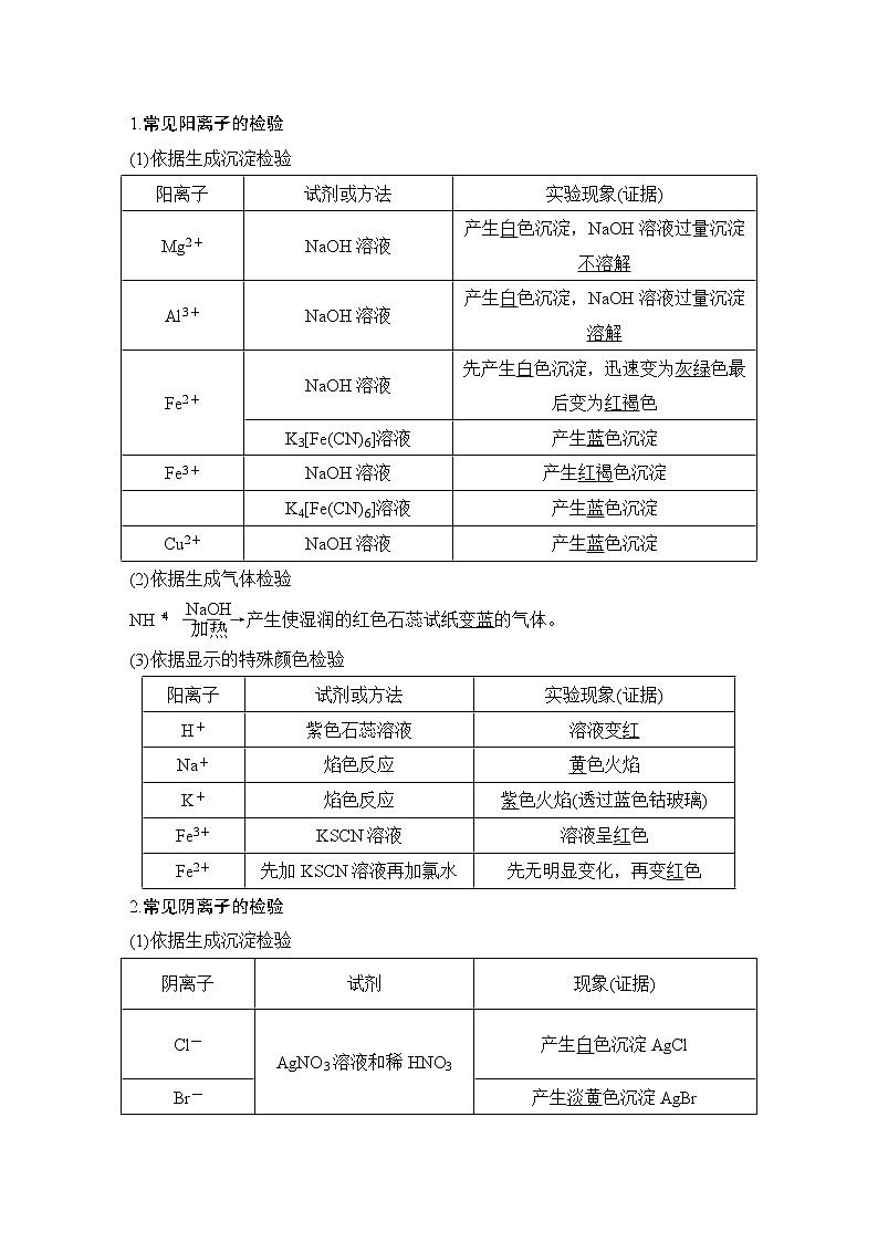 2023版 创新设计 高考总复习 化学 苏教版第二单元　离子共存　离子的检验与推断第3页