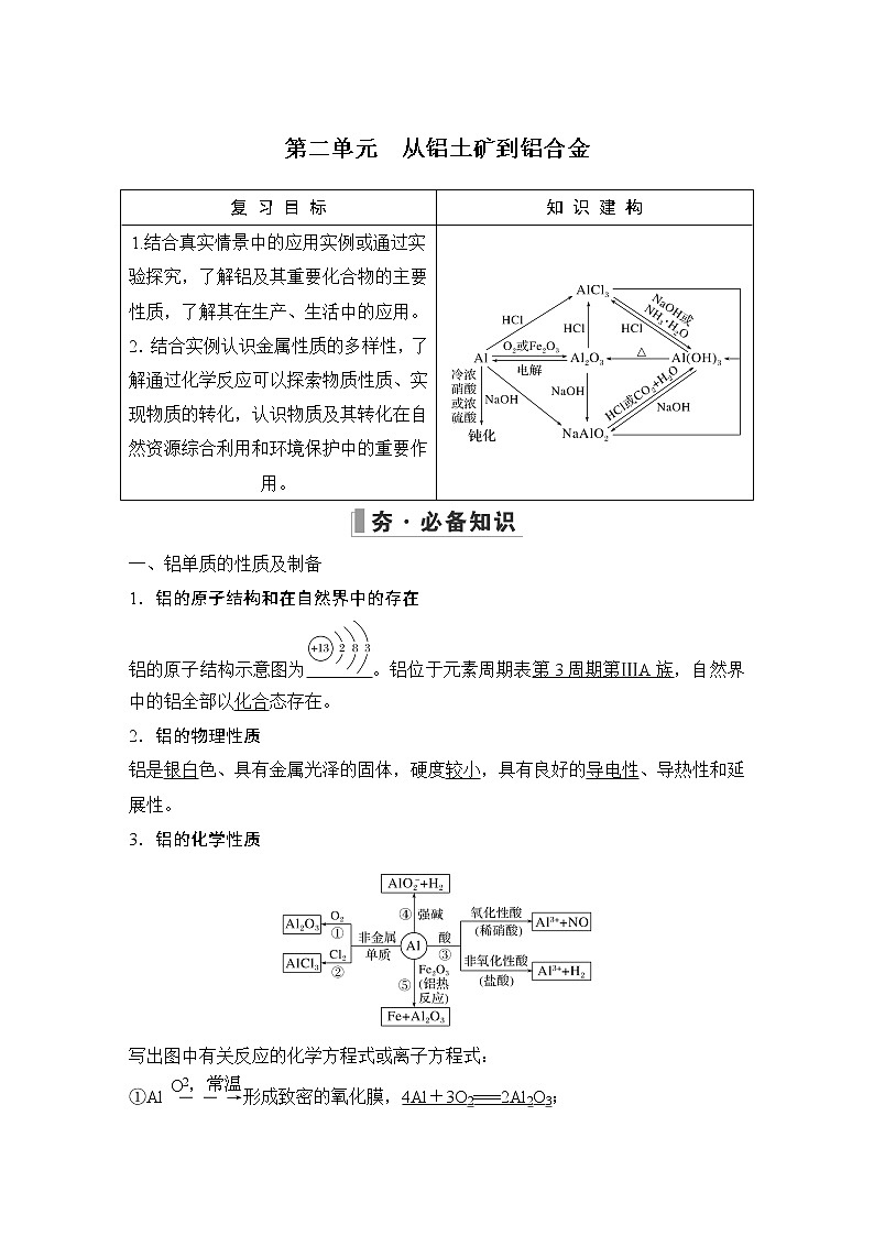 2023版 创新设计 高考总复习 化学 苏教版第二单元　从铝土矿到铝合金第1页