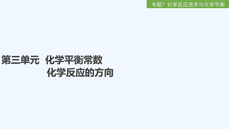 2023版 创新设计 高考总复习 化学 苏教版第三单元　化学平衡常数　化学反应的方向第1页