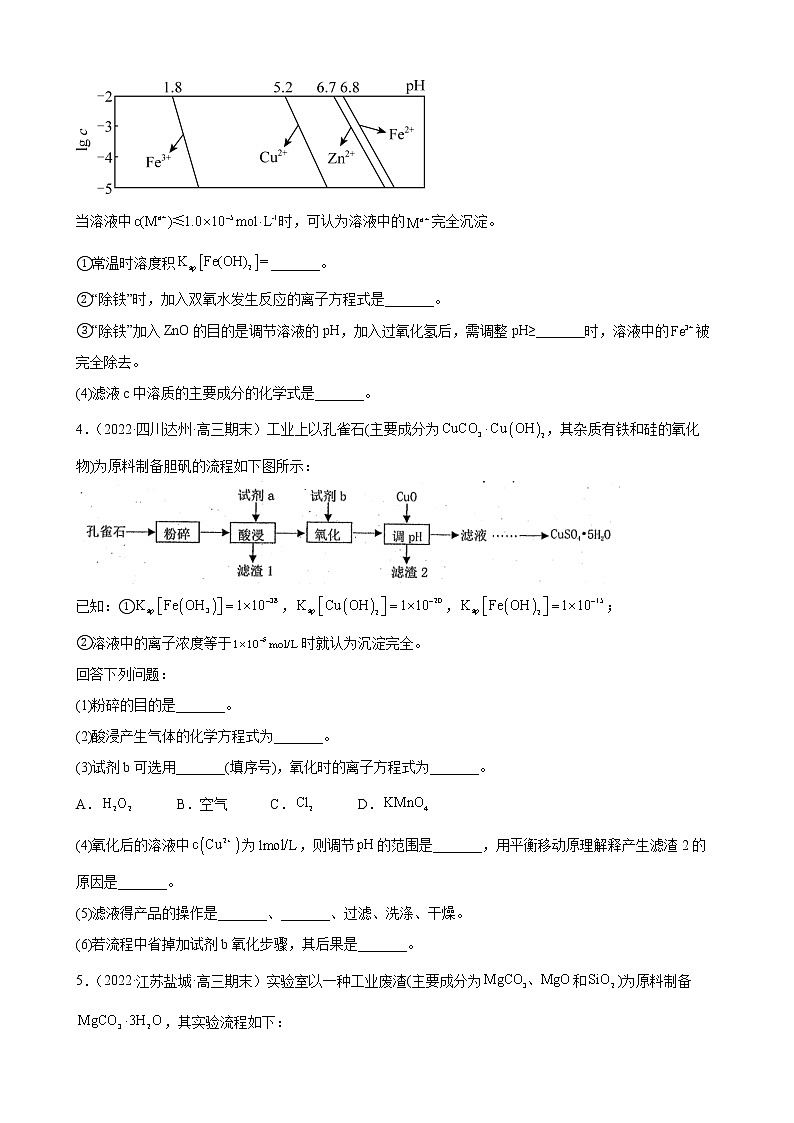 高三化学高考备考一轮复习工业流程专题训练03