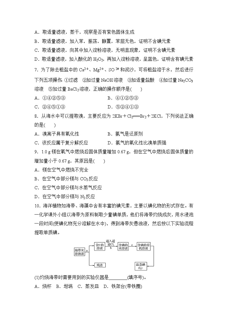 专题3 从海水中获得的化学物质 第三单元 海洋化学资源的综合利用 课时作业第2页
