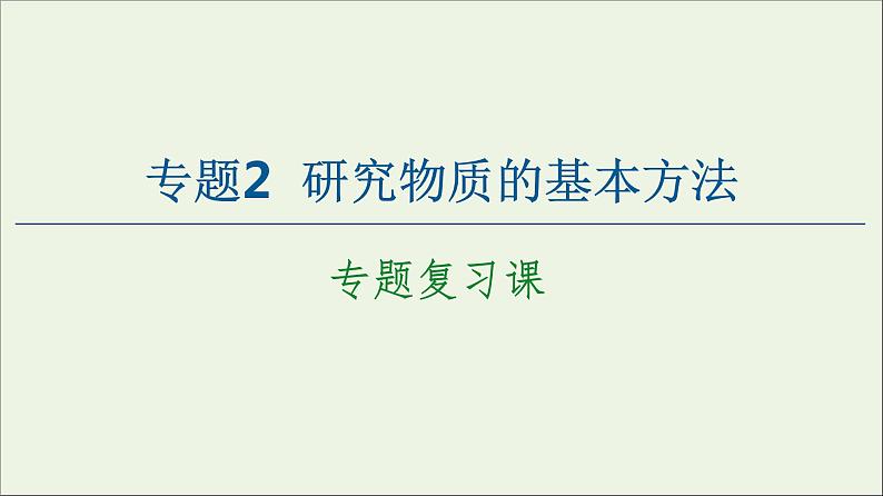 苏教版高中化学必修第一册专题2研究物质的基本方法专题复习课课件第1页