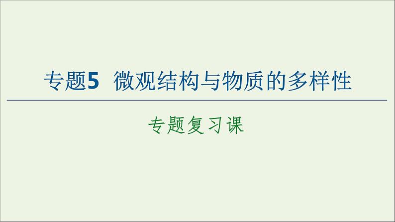 苏教版高中化学必修第一册专题5微观结构与物质的多样性专题复习课课件第1页