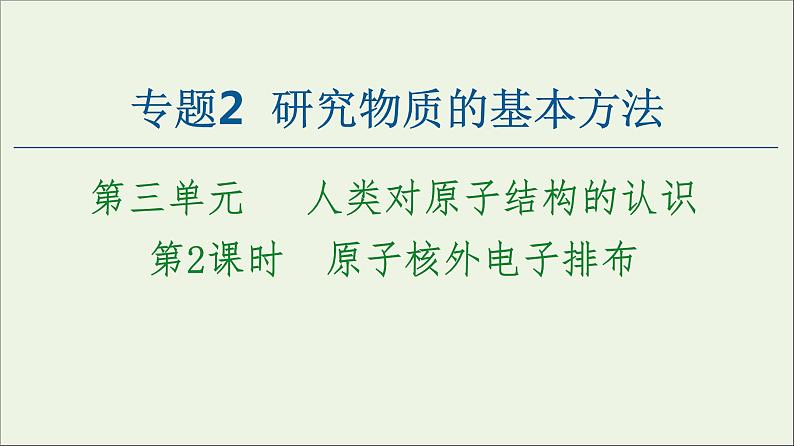 苏教版高中化学必修第一册专题2研究物质的基本方法第3单元第2课时原子核外电子排布课件01