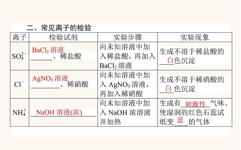 苏教版高中化学必修第一册专题2研究物质的基本方法1.3物质的检验课件第5页