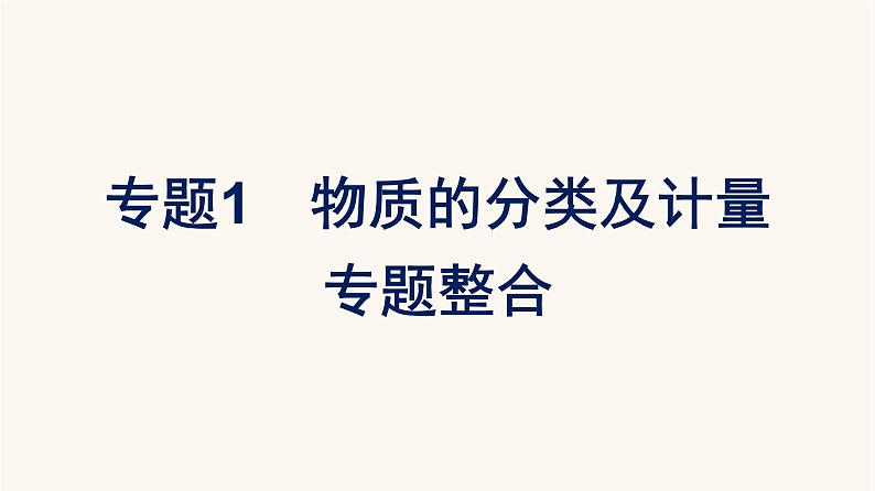 苏教版高中化学必修第一册专题1-物质的分类及计量专题整合课件01