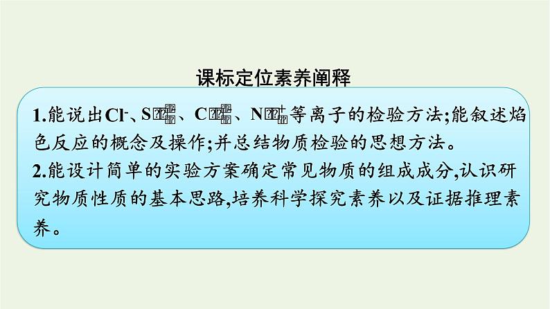 苏教版高中化学必修第一册专题2-研究物质的基本方法第1单元第2课时常见物质的检验及性质和变化探究课件第2页