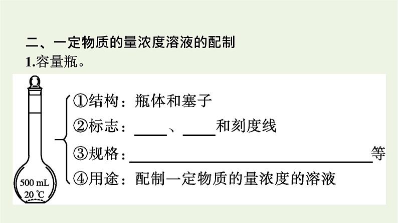 苏教版高中化学必修第一册专题2-研究物质的基本方法第2单元第1课时物质的量浓度课件第5页