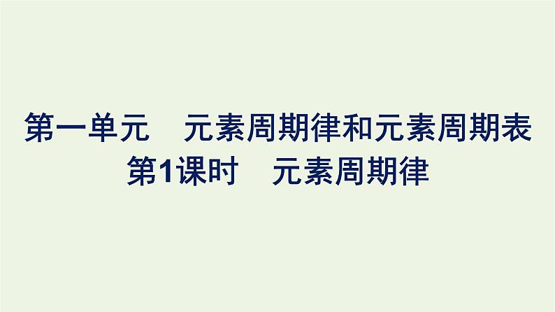 苏教版高中化学必修第一册专题5-微观结构与物质的多样性第1单元第1课时元素周期律课件第1页