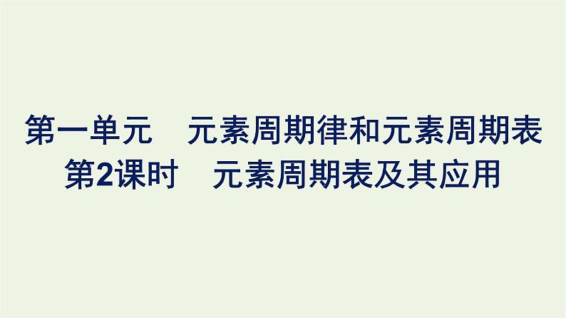 苏教版高中化学必修第一册专题5-微观结构与物质的多样性第1单元第2课时元素周期表及其应用课件01