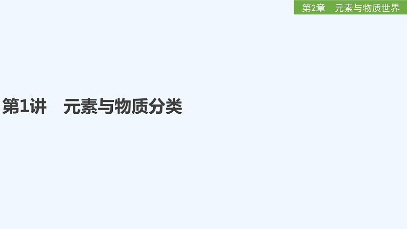 2023版创新设计高考化学（新教材鲁科版）总复习一轮课件第2章　元素与物质世界01