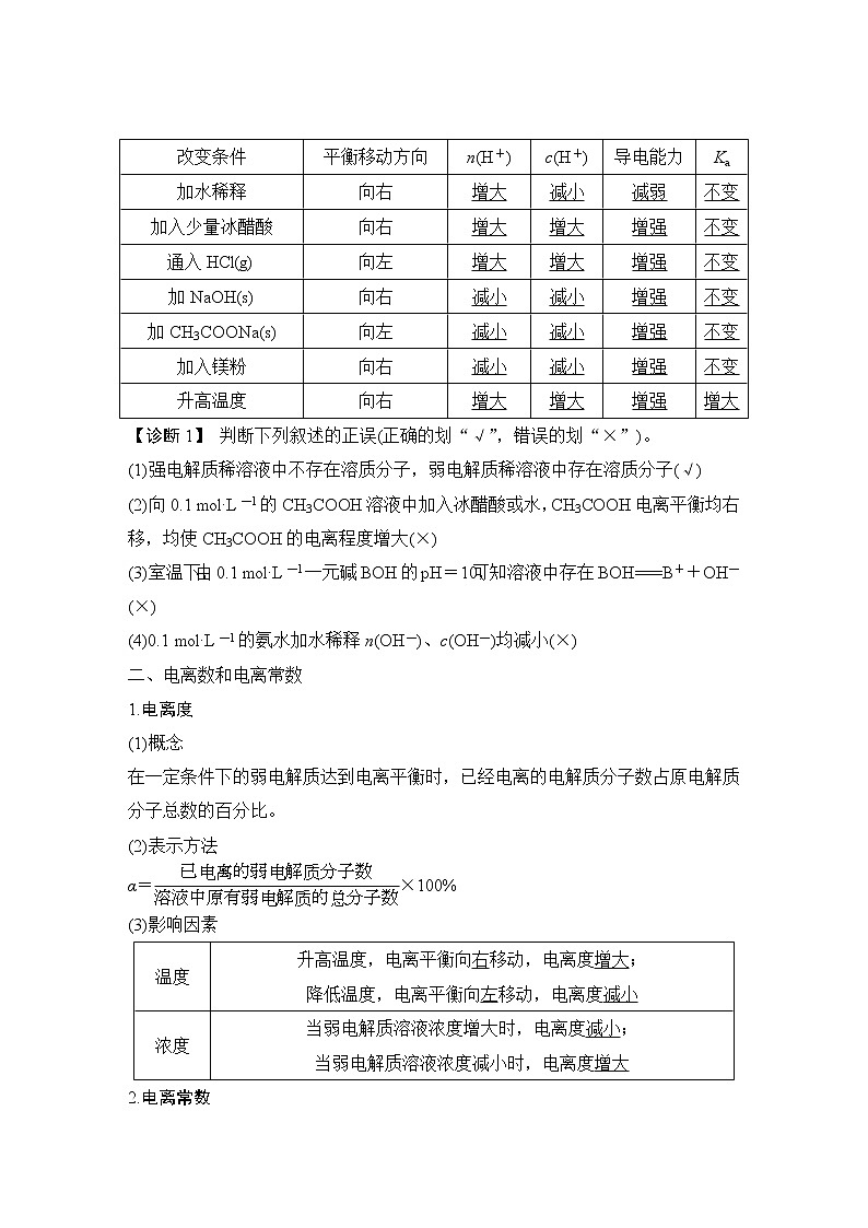 2023版创新设计高考化学（新教材人教版）总复习一轮讲义第一讲　电离平衡第3页