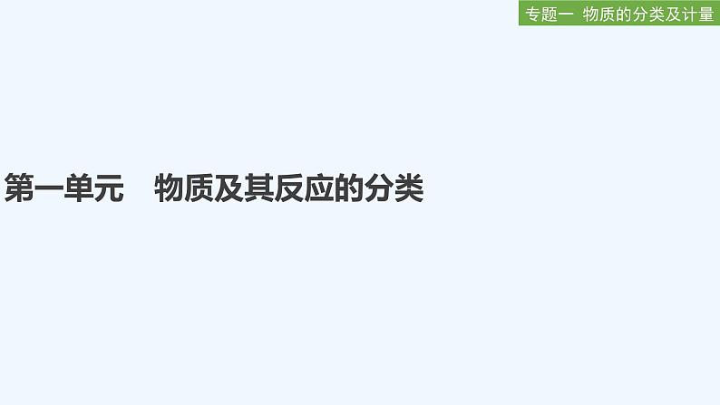 2023版创新设计高考化学（新教材苏教版）总复习一轮课件专题一 物质的分类及计量01