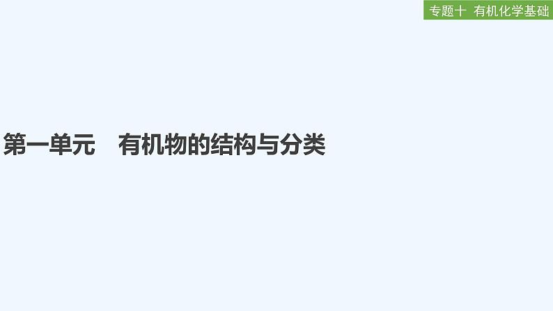 2023版创新设计高考化学（新教材苏教版）总复习一轮课件专题十 有机化学基础01