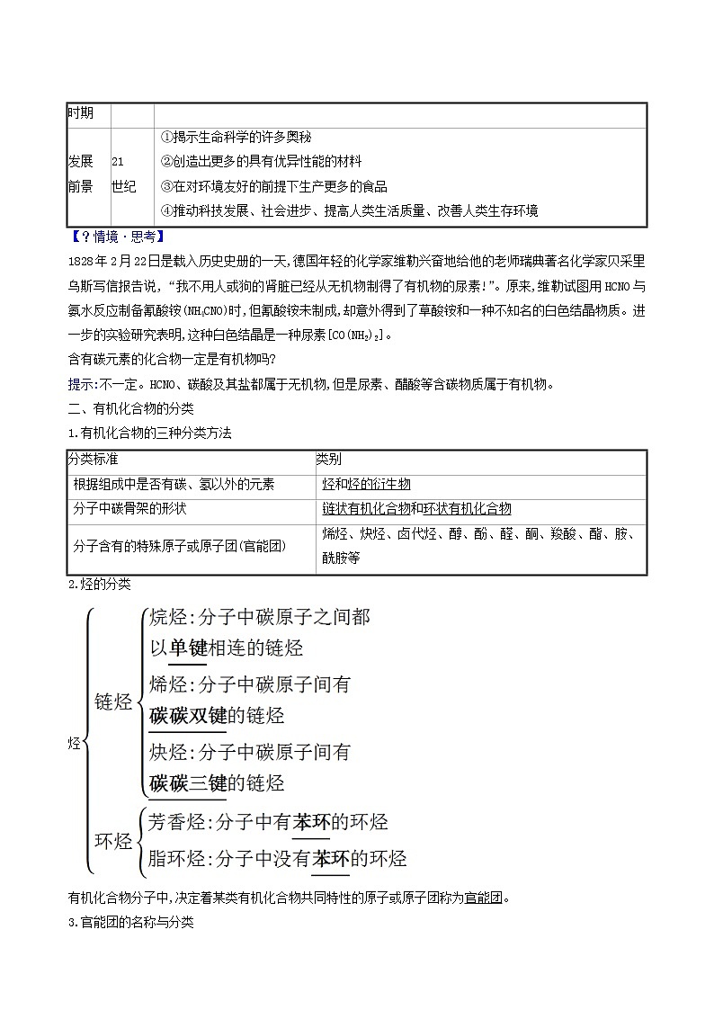 鲁科版高中化学选择性必修3第1章有机化合物的结构与性质烃1认识有机化学学案02