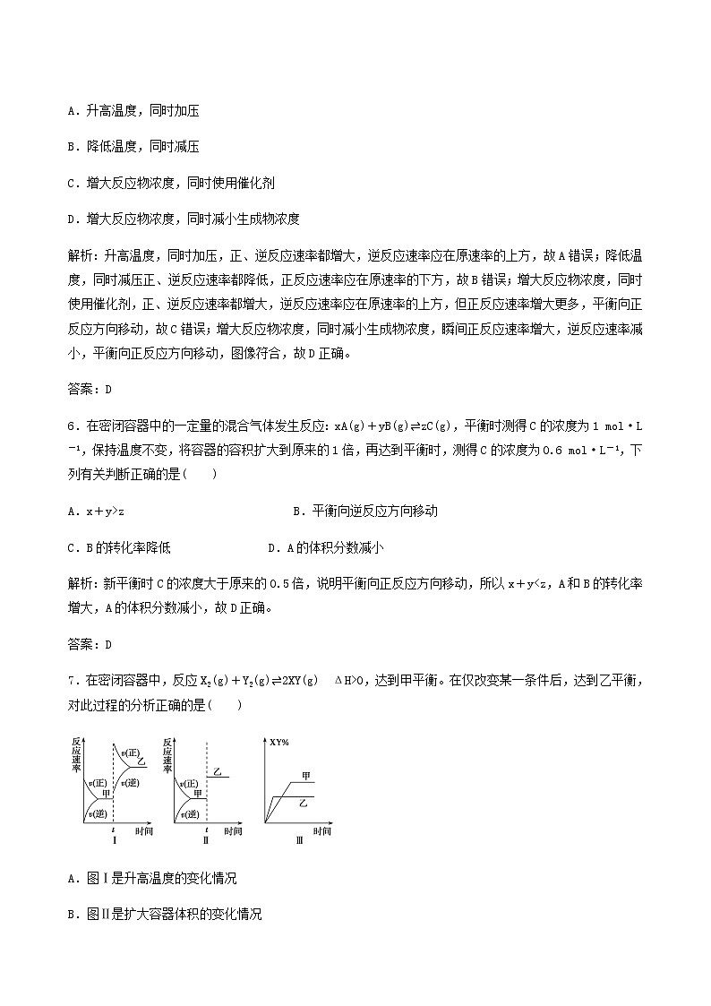 苏教版高考化学一轮复习专题练7化学反应速率与化学平衡第22讲化学平衡的移动含答案03