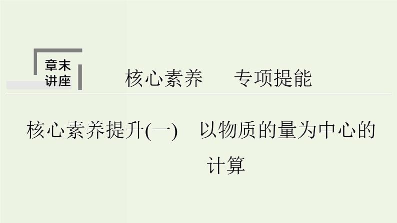 苏教版高考化学二轮复习1化学家眼中的物质世界核心素养提升1化学计算的常用方法课件01