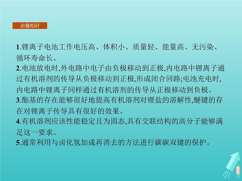 鲁科版高中化学选择性必修3第3章有机合成及其应用合成高分子化合物微项目改进手机电池中的离子导体材料课件03